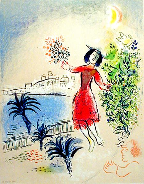 Baie de Nice contemporain Marc Chagall Peintures à l'huile